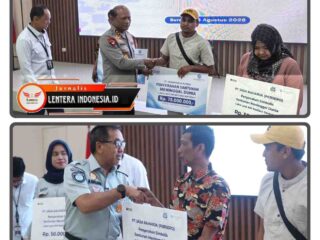Kapolda Jatim Dampingi Wamenhub Serahkan Santunan Korban KM Mutiara Sentosa II