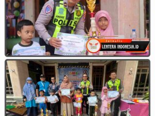 ‎Belajar Rambu Sambil Bersepeda, Satlantas Polres Gresik Kenalkan Tertib Berlalu Lintas Sejak Dini ‎
