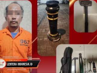 Polsek Pabean Cantikan Amankan DPO Pencuri 14 Bollard Di Kawasan Kembang Jepun