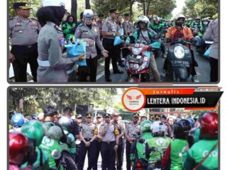 Jumat Berkah, Polda Jatim Salurkan 600 Paket Sembako untuk Pengemudi Ojol