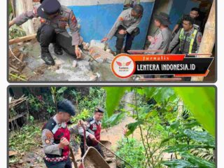 Gerak Cepat Polres Lumajang Bantu Bersihkan Permukiman Terdampak Longsor di Pronojiwo